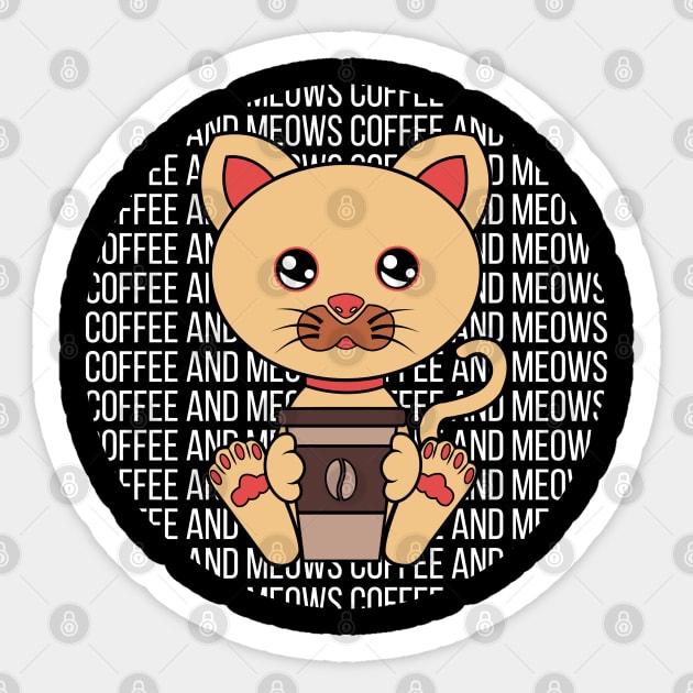 All I Need is Coffee and cats, coffe and cats, coffee and cats lover Sticker by JS ARTE